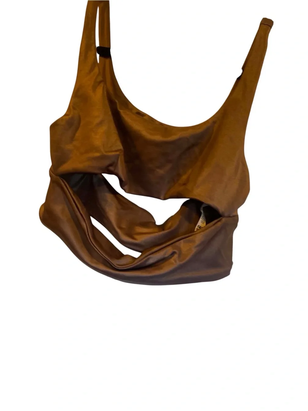 NWT Alo Yoga Slit Shine Bra COCO SHINE Size Large